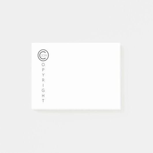 Post-it® Copyright Moderne Typographique Blanc (Devant)