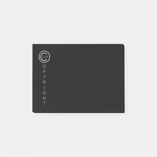 Post-it® Copyright Moderne Typographique Noir (Devant)