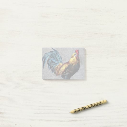 Post-it® Coq Bantam coloré (Sur un bureau)