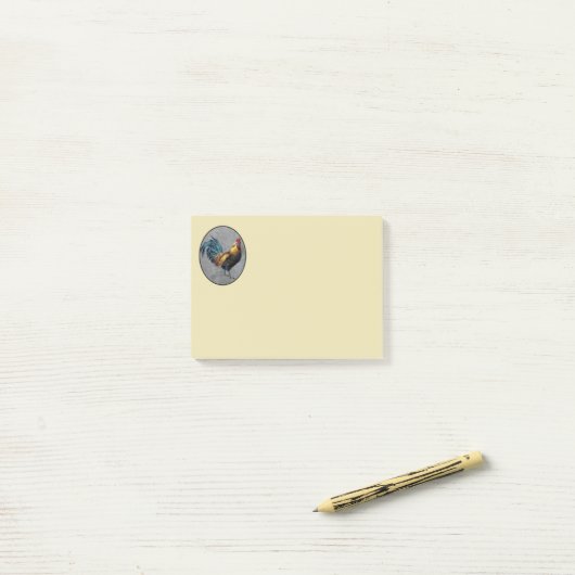 Post-it® Coq Bantam coloré (Sur un bureau)