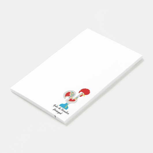 Post-it® Coq portugais de Barcelos en blanc (Incliné)