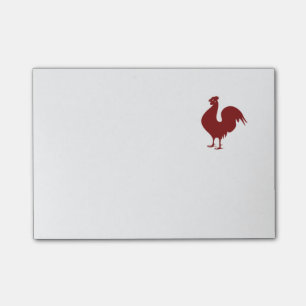 Post-it® Coq rouge adapté d'une illustration antique
