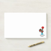 Post-it® Coq traditionnel du Portugal en noir (Sur un bureau)