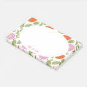 Post-it® Coquelicots Floraux et Professeur Olive Aqua Nom P (Incliné)