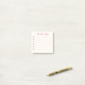 Post-it® Coquette Red Bow Bullet Point To Do List (Sur un bureau)