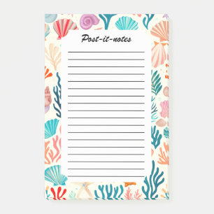 Post-it® Coquillage de corail d'été tropical coloré