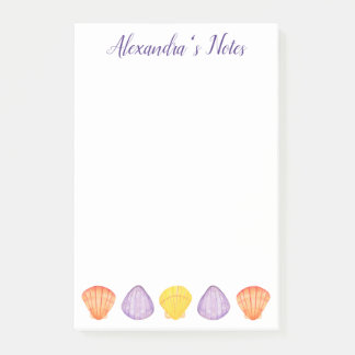 Post-it® Coquillages d'aquarelle avec nom