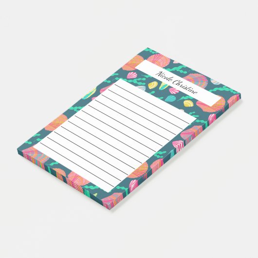 Post-it® Coquillages et algues Plage tropicale Bloc-notes p (Incliné)