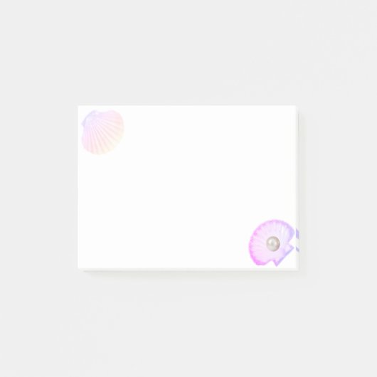 Post-it® Coquille d'huître avec perle sur blanc (Devant)