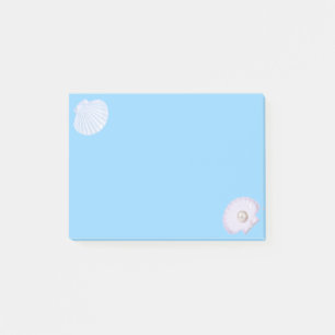 Post-it® Coquille d'huître avec perle sur bleu clair