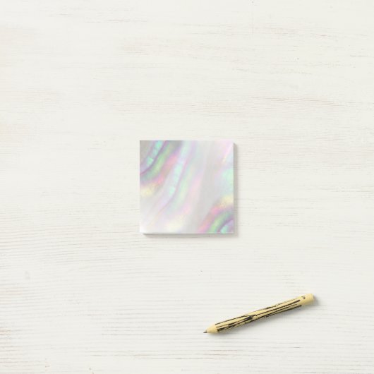 Post-it® coquille iridescente simulée (Sur un bureau)