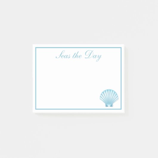 Post-it® Coquille Nautique Blue Seashell Beach Motivation (Devant)