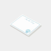 Post-it® Coquille Nautique Blue Seashell Beach Motivation (Incliné)