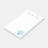 Post-it® Coquille Nautique Blue Seashell Beach Motivation (Incliné)