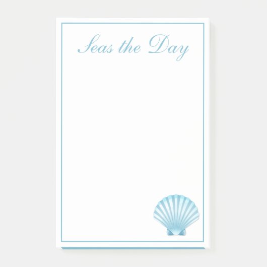 Post-it® Coquille Nautique Blue Seashell Beach Motivation (Devant)