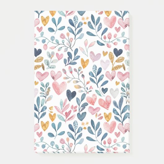 Post-it® Corações em Aquarela (Devant)