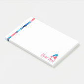 Post-it® Corail bleu monogramme lettre A notes (Incliné)
