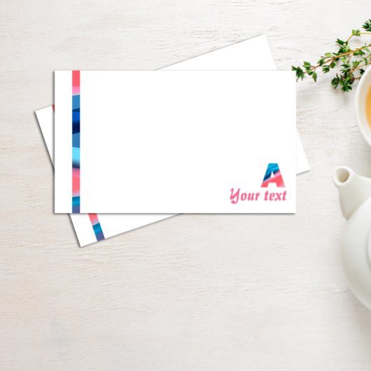 Post-it® Corail bleu monogramme lettre A notes