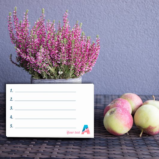 Post-it® Corail bleu monogramme lettre A notes