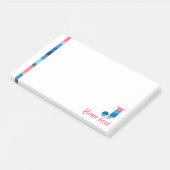 Post-it® Corail bleu monogramme lettre J notes (Incliné)