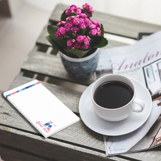 Post-it® Corail bleu monogramme lettre K notes