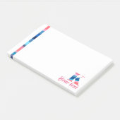 Post-it® Corail bleu monogramme lettre K notes (Incliné)