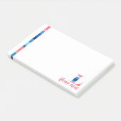Post-it® Corail bleu monogramme lettre L notes (Incliné)