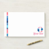 Post-it® Corail bleu monogramme lettre O notes (Sur un bureau)