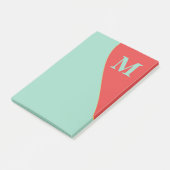 Post-it® Corail et Turquoise du Sud-Ouest avec Monogramme (Incliné)