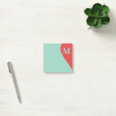 Post-it® Corail et Turquoise du Sud-Ouest avec Monogramme (Bureau)