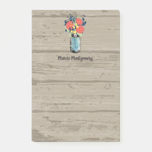 Post-it® Corail rustique Gerber Daisy Mason Jar Personnalis