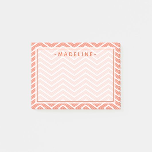 Post-it® Coral Chevron Motif | Une note de (Devant)