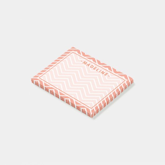 Post-it® Coral Chevron Motif | Une note de (Incliné)