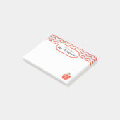 Post-it® Coral Chevron Pêche/Pomme Monogramme Note de l'ens (Incliné)
