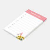 Post-it® Coral Pink Monogram & Sunflowers Choses à Faire (Incliné)
