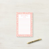 Post-it® Coral rose Boho Daisis de printemps (Sur un bureau)