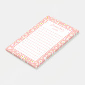 Post-it® Coral rose Boho Daisis de printemps (Incliné)
