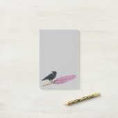 Post-it® Corbeau en plumes d'oiseaux noirs (Sur un bureau)