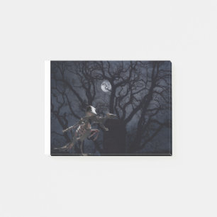 Post-it® Corbeau et squelette de rat au clair de lune