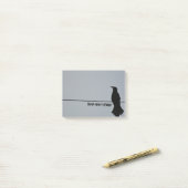 Post-it® Corbeau noir Silhouette gris gothique (Sur un bureau)