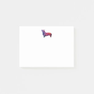 Post-it® Corgi Chien Motif géométrique Silhouette violet