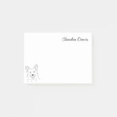 Post-it® Corgi Lover Simple Chien Noir & Blanc Personnalisé (Devant)
