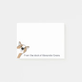 Post-it® Corgi Peeking Personnaliser les notes (Devant)