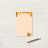 Post-it® Corne d'Abondance, Feuilles d'Automne sur Beige (Sur un bureau)
