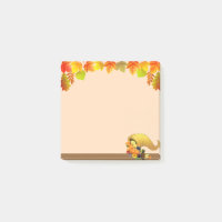 Corne d'abondance, feuilles d'automne sur fond bei
