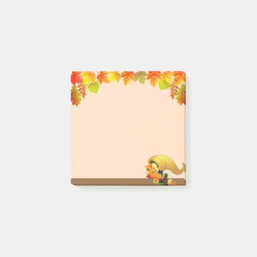 Post-it® Corne d'abondance, feuilles d'automne sur fond bei (Devant)