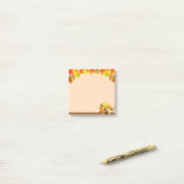 Post-it® Corne d'abondance, feuilles d'automne sur fond bei (Sur un bureau)