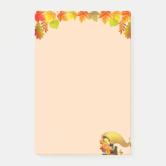 Post-it® Corne d'abondance, feuilles d'automne sur fond bei (Devant)