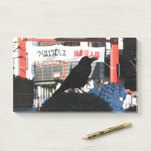Post-it® Corneille japonaise (Sur un bureau)