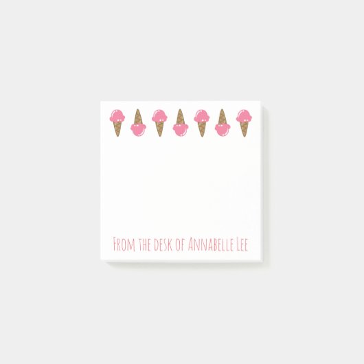 Post-it® Cornets de crème glacée roses aussi (Devant)